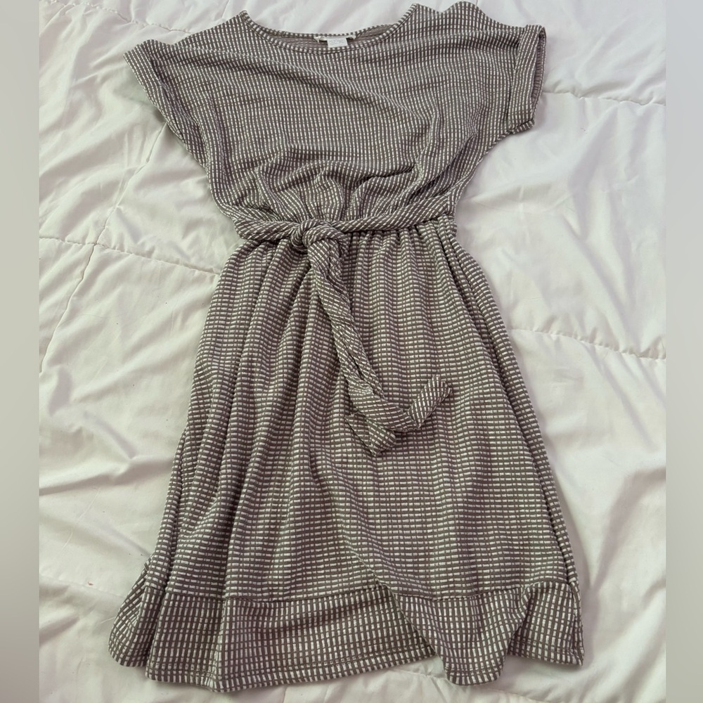 Girls Brown Dress with Tie in Front